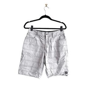 Oakley Mens Flat Front Shorts Slim Fit Plaid Gray Size 30W